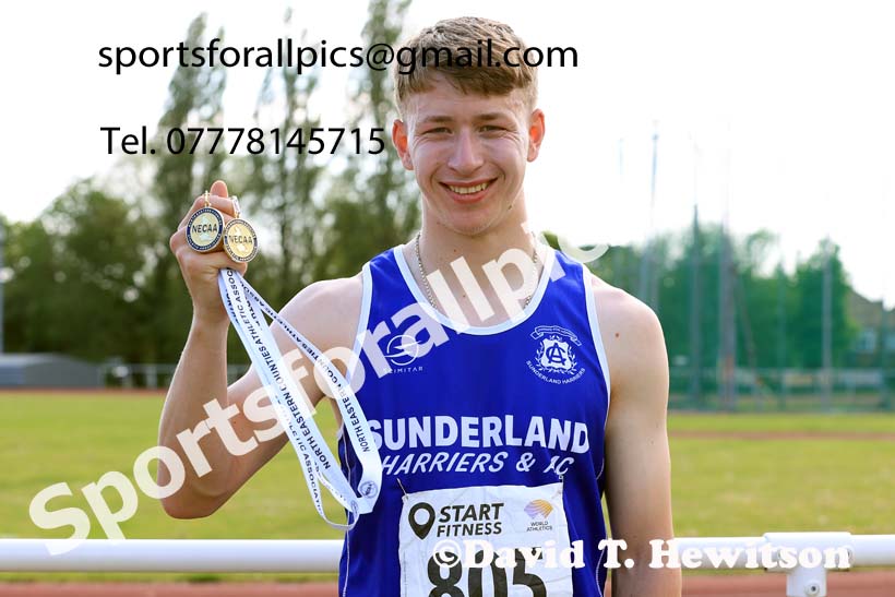 Mens Senior 100 metres, 2024 North Eastern Track and Field Champs., Middlesbrough.  Photo: David T. Hewitson/Sports for All Pics